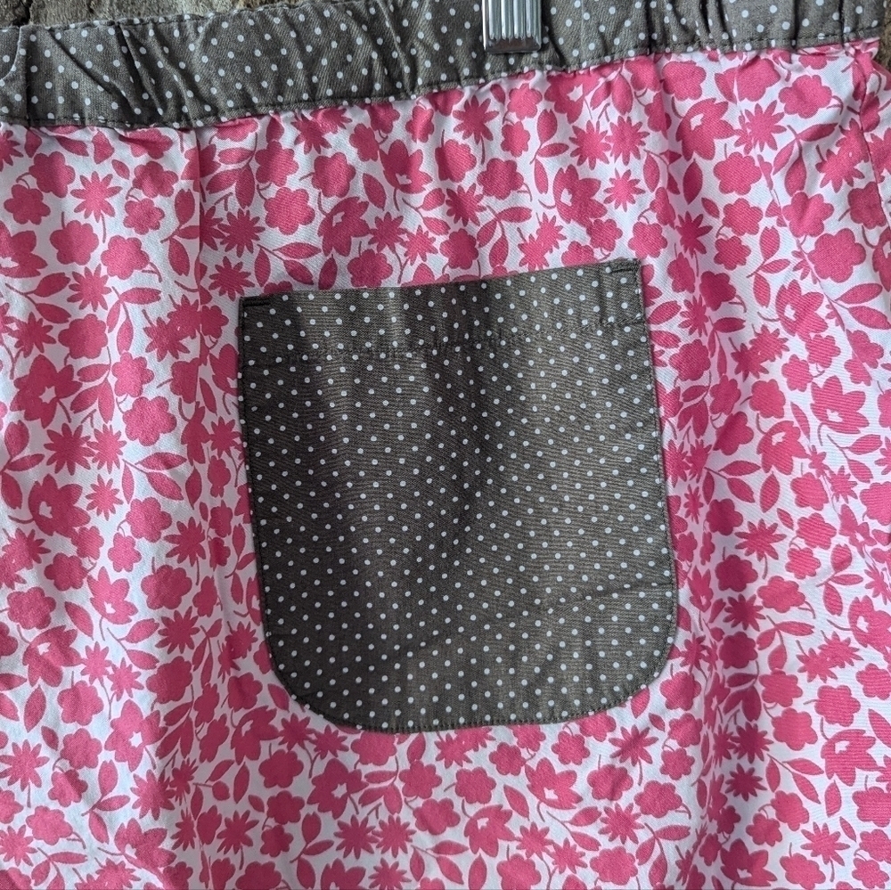 Boden Ditzy Floral Pajama Shorts 100% Cotton Size 20 Pink White Polka Dot - Picture 5 of 9
